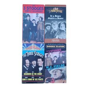 4 Three Stooges VHS Tape Lot 3 Stooges Simply Hilarious If A Body Meets A Body